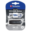 Verbatim Pendrive, 128GB, USB 3.0, 80/25 MB/sec, VERBATIM "V3", fekete-szürke