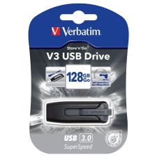 Verbatim Pendrive, 128GB, USB 3.0, 80/25 MB/sec, VERBATIM "V3", fekete-szürke pendrive