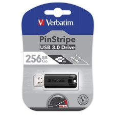 Verbatim Pendrive, 256GB, USB 3.0, VERBATIM &quot;Pinstripe&quot;, fekete pendrive