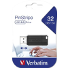 Verbatim Pendrive, 32GB, USB 2.0, 10/4MB/sec, VERBATIM "PinStripe", fekete