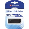 Verbatim Pendrive, 32GB, USB 2.0, VERBATIM Slider, fekete (UV32GSF)