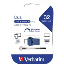 Verbatim Pendrive, 32GB, USB 3.2+USB-C adapter, VERBATIM Dual (UV32DC) pendrive