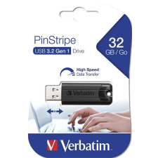 Verbatim Pendrive, 32GB, USB 3.2, VERBATIM &quot;Pinstripe&quot;, fekete pendrive
