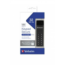Verbatim Pendrive, 32GB ,USB-C (USB 3.2), titkosítás, 160/130Mb/s, VERBATIM Keypad Secure (UV32GCKS) pendrive