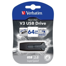 Verbatim Pendrive, 64GB, USB 3.0, 80/25 MB/sec, VERBATIM V3, fekete-szürke UV64GS pendrive
