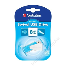 Verbatim Pendrive, 8GB, USB 2.0, 8/2MB/sec, VERBATIM "Swivel", kék pendrive