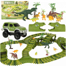 Versenypálya dinoszauruszok autók 240 elem autópálya és játékautó