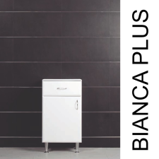 Vertex Bianca Plus 45 alacsony szekrény 1 ajtóval, 1 fiókkal, sonoma tölgy színben, jobbos fürdőszoba bútor