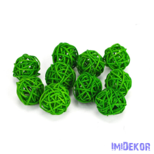  Vessző gömb 3 cm 10db/cs - Zöld dekorációs kellék