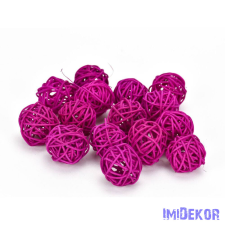  Vessző gömb 3 cm 15db/cs - Magenta dekorációs kellék