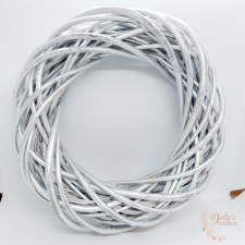  Vessző koszorú - 30 cm - ezüst dekorációs kellék