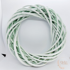  Vessző koszorú - 30 cm - pasztell mentazöld dekorációs kellék