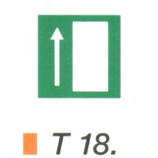 Vészkijárat fölfelé t 18 információs címke