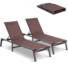Vevor Napozóágy Napozóágy Strandágy Napozóágy Relax nyugágy 2 db 182x60x88cm kerti bútor