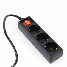 Vez Gembird Hálózati Elosztó Kapcsolóval 3DIN 0,6m Black kábel és adapter