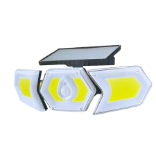  Vezeték nélküli Napelemes Háromfejű 78 LED fali lámpa fény-mozgásérzékelős - W774B kültéri világítás