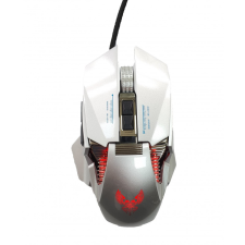 Vezetékes Gaming egér GM98, 7200dpi, RGB világítás, Ezüst egér