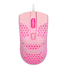  Vezetékes Optikai Egér, Q2, 4800dpi, RGB világítás, Pink borítás egér