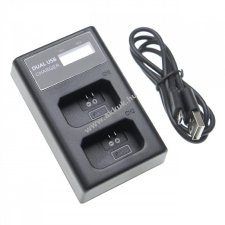 VHBW Helyettesítő dupla USB akkutöltő kijelzővel Sony NP-FW50 digitális fényképező akkumulátor