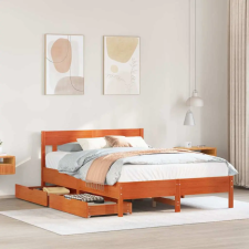 viaszbarna tömör fenyőfa ágy matrac nélkül 120 x 200 cm ágy és ágykellék