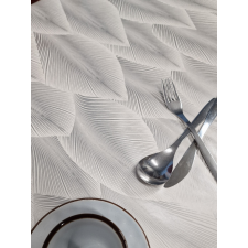  Viaszosvászon asztalterítő, szürke leveles (1D2/01), 140cm széles lakástextília