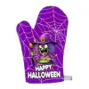  Vicces edényfogó kesztyű, Happy Halloween, boszorkány, lila