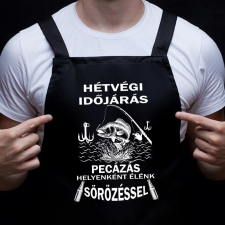  Vicces horgász kötény - Hétvégi időjárás lakástextília