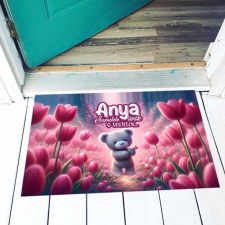 Vicces színes lábtörlő, Anya szeretete, tulipánok lakástextília
