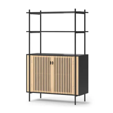  Vicco bambusz-fém tárolópolc, könyvespolc, 90 cm bútor