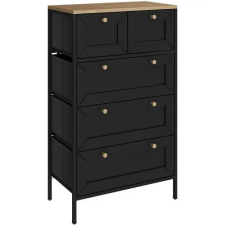  Vicco Belaro 5 fiókos komód – fekete, 56 × 30 × 95 cm bútor