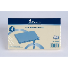 VICTORIA 75x125 mm Öntapadó jegyzettömb - Sárga (100 lap) (01-565501-LV12575-2013) jegyzettömb