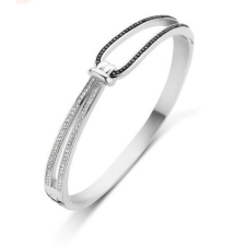 VICTORIA Ezüst színű fekete fehér köves karkötő karkötő