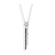  Victoria Ezüst színű fekete, fehér köves nyaklánc nyaklánc
