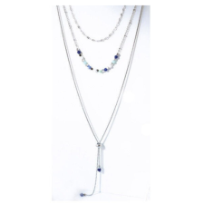 VICTORIA Ezüst színű színes gyöngyös nyaklánc 92cm nyaklánc
