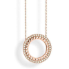 VICTORIA Fehér köves rose gold színű nyaklánc kerek