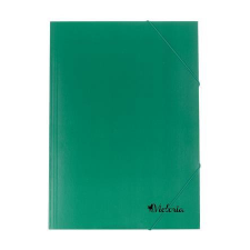 VICTORIA Gumis mappa, karton, A4, VICTORIA OFFICE, zöld mappa