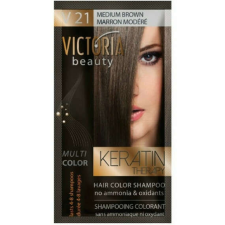 VICTORIA Keratin Therapy Hajszínező Sampon 40ml –; Középbarna sampon
