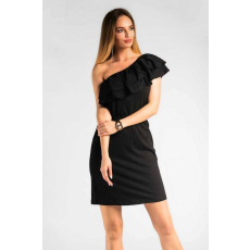 Victoria Moda Fodros ruha - Fekete - S/M