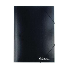 VICTORIA OFFICE Gumis mappa, karton, A4, VICTORIA OFFICE, fekete mappa