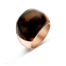 VICTORIA Rose gold színű barna mintás gyűrű gyűrű
