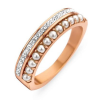  Victoria Rose gold színű fehér köves, gyöngyös gyűrű