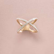 VICTORIA Rose gold színű fehér köves gyűrű gyűrű