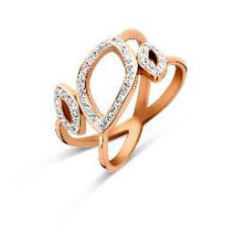 Victoria Rose gold színű fehér köves gyűrű gyűrű