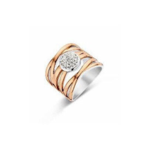 VICTORIA rose gold színű fehér köves gyűrű 58 gyűrű