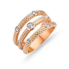VICTORIA rose gold színű fehér köves gyűrű trilogy