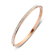 VICTORIA rose gold színű fehér köves karkötő kerek karkötő