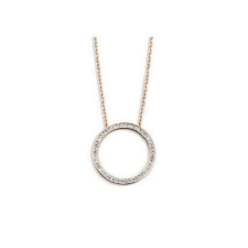 VICTORIA rose gold színű fehér köves nyaklánc kerek 82cm nyaklánc