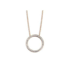 VICTORIA rose gold színű fehér köves nyaklánc kerek 82cm nyaklánc