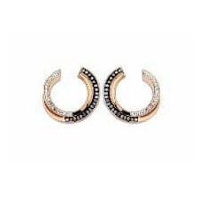  Victoria Rose gold színű fekete, fehér köves fülbevaló fülbevaló
