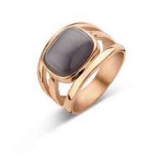 VICTORIA Rose gold színű fekete köves gyűrű gyűrű